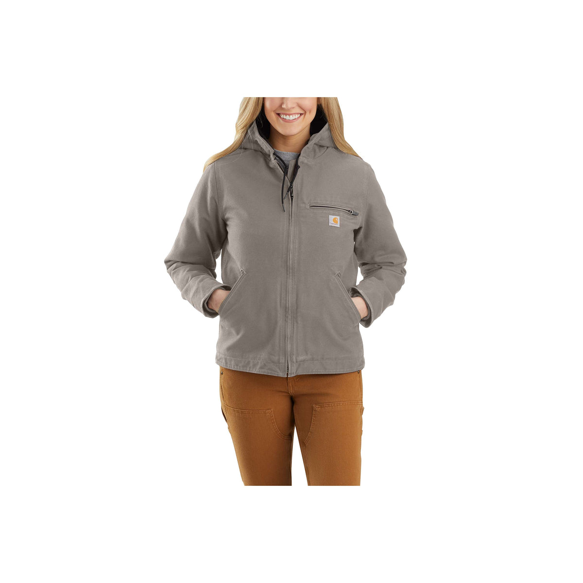 104292 - WOMEN'S LOOSE FIT WASHED DUCK SHERPA LINED JACKET - 3