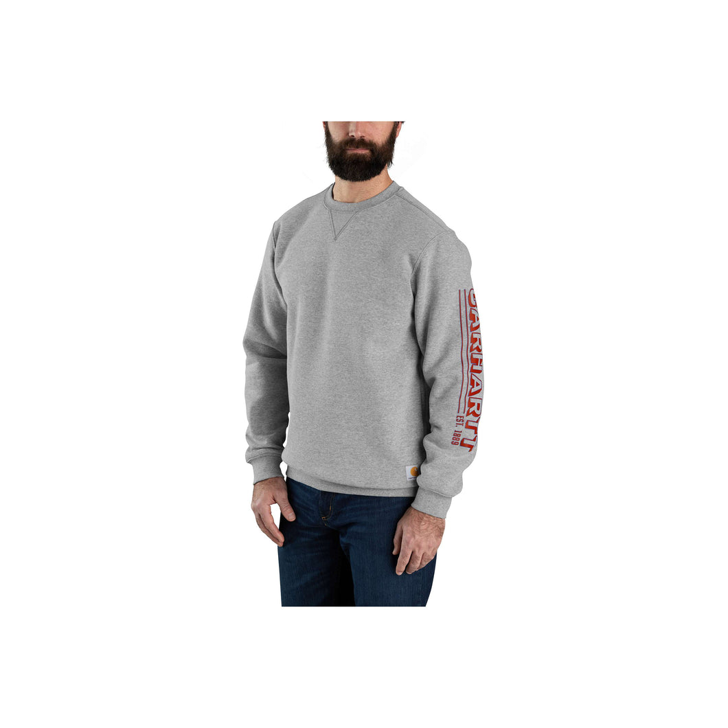 105941 - LOOSE FIT MIDWEIGHT CREWNECK LOGO SLEEVE GRAPHIC SWEATSHIRT