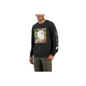 105959 - RELAXED FIT HEAVYWEIGHT LONG-SLEEVE CAMO C GRAPHIC T-SHIRT