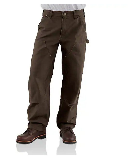 B136 BRN - WASHED-DUCK DOUBLE-FRONT WORK DUNGAREE – Marshlands