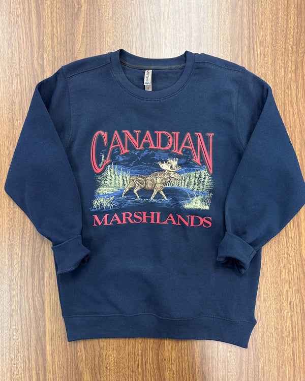 903 NVY - RETRO CANADIAN CREWNECK, MOOSE