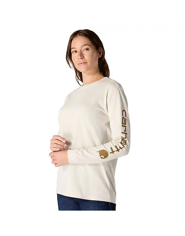 103401 - WOMEN'S LOOSE FIT HEAVYWEIGHT LONG-SLEEVE LOGO SLEEVE GRAPHIC T-SHIRT