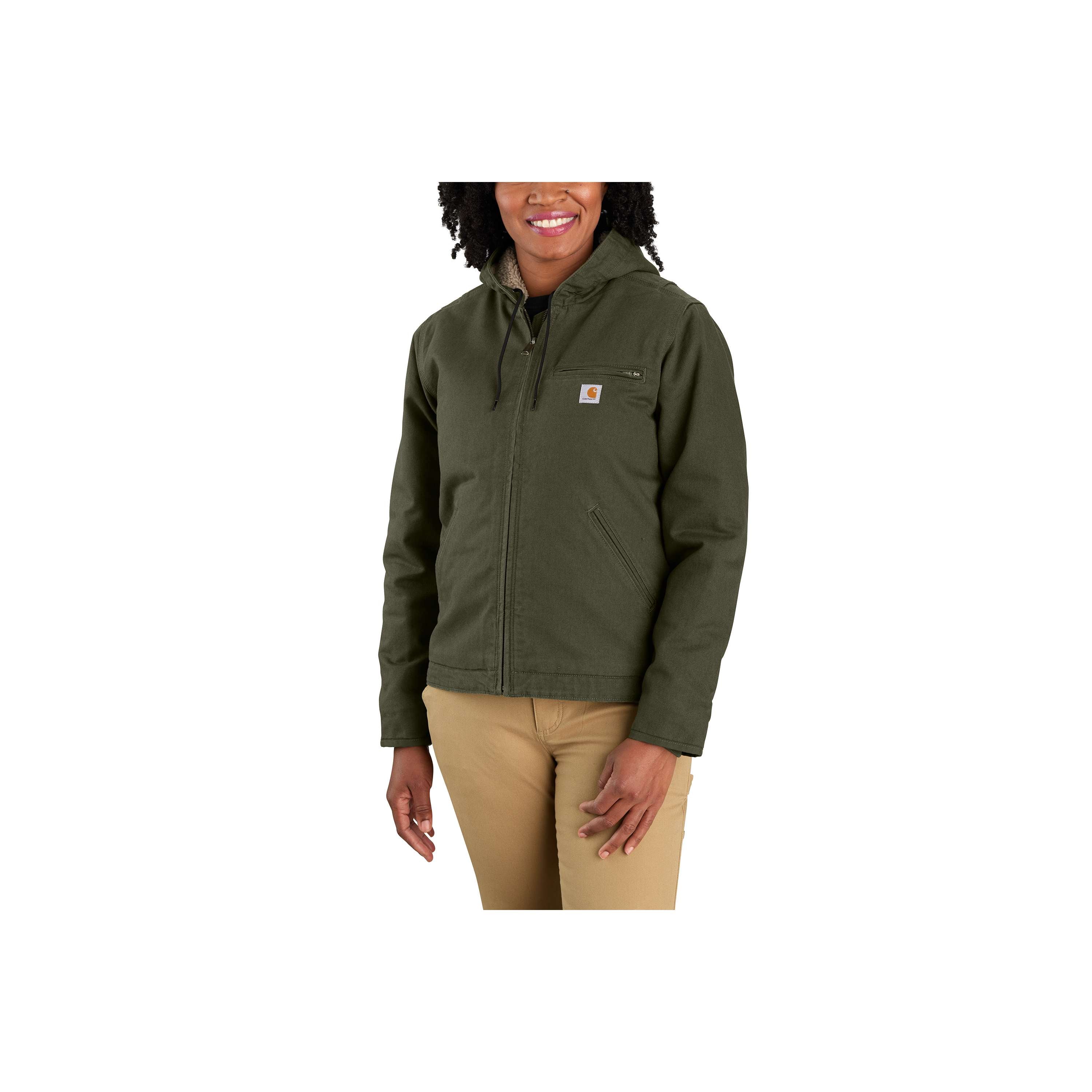 104292 - WOMEN'S LOOSE FIT WASHED DUCK SHERPA LINED JACKET - 3 WARMEST –  Marshlands Canada Factory Outlet