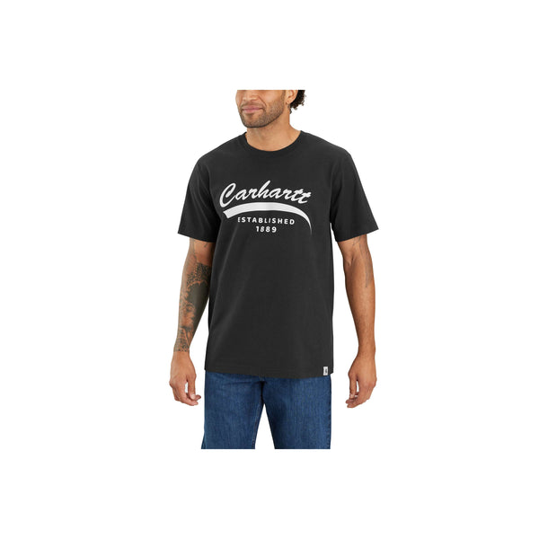 105714 - RELAXED FIT HEAVYWEIGHT SHORT-SLEEVE SCRIPT GRAPHIC T-SHIRT