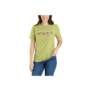 105736 - WOMEN'S LOOSE FIT HEAVYWEIGHT SHORT-SLEEVE FLORAL LOGO GRAPHIC T-SHIRT