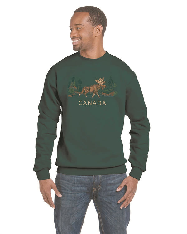CLASSIC FIT CREWNECK, MOOSE EMBROIDERY